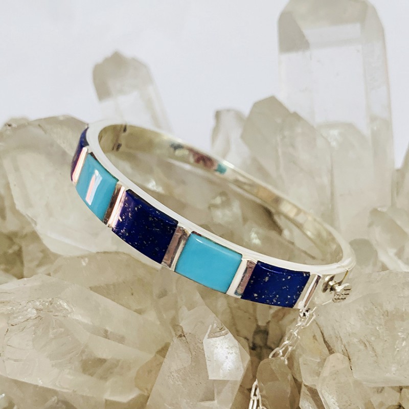 PULSERA ESCLAVA LAPISLÁZULI Y TURQUESA