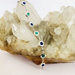 PULSERA CÍRCULOS LAPISLÁZULI Y MALAQUITA