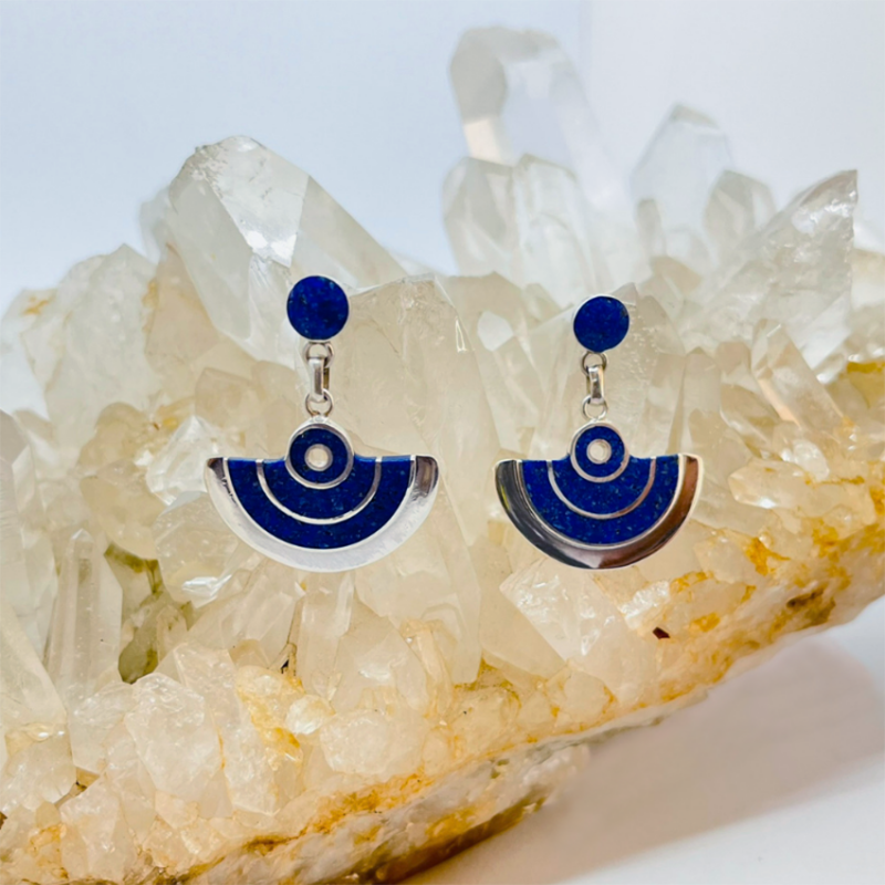 AROS TUMI PLATA CON LAPISLÁZULI Y MALAQUITA O TURQUESA