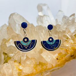 AROS TUMI PLATA CON LAPISLÁZULI Y MALAQUITA O TURQUESA