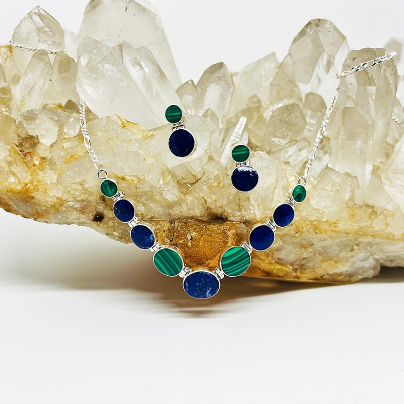 SET CÍRCULO DEGRADÉ LAPISLÁZULI Y MALAQUITA