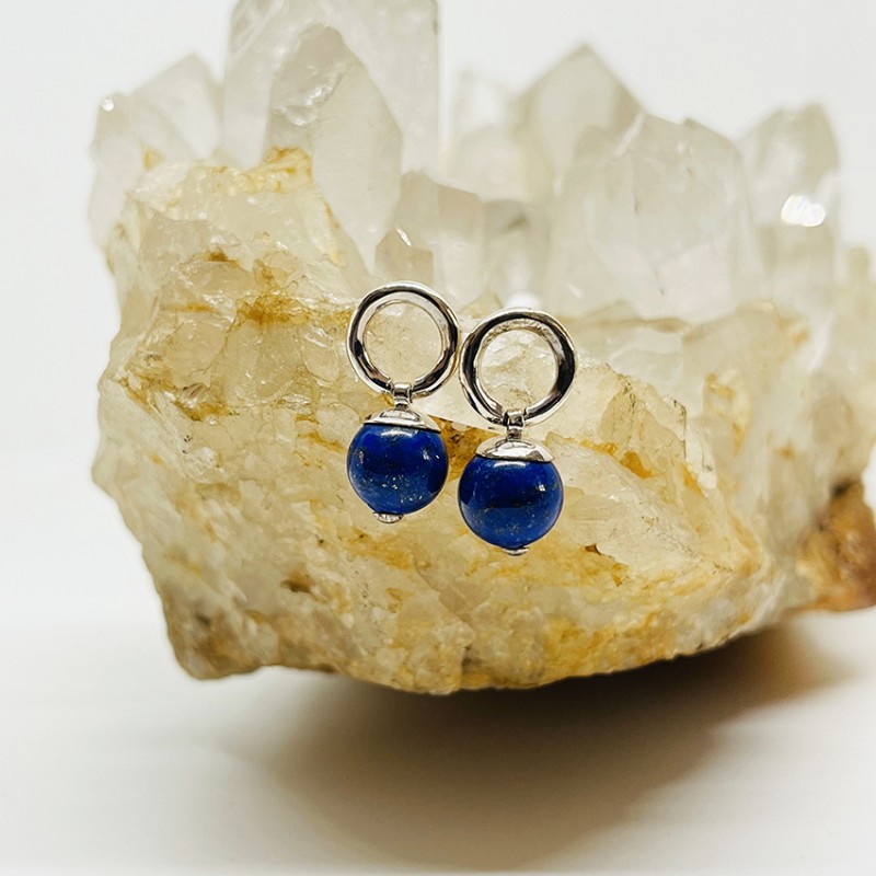 Aros Presión Círculo y Bolita Colgante 10mm