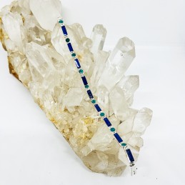 Pulsera Modular Círculos y Rectángulos en Lapislázuli y Malaquita