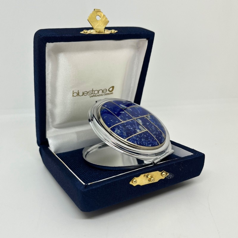 Espejo de Cartera Almeja en Lapislázuli Pequeño