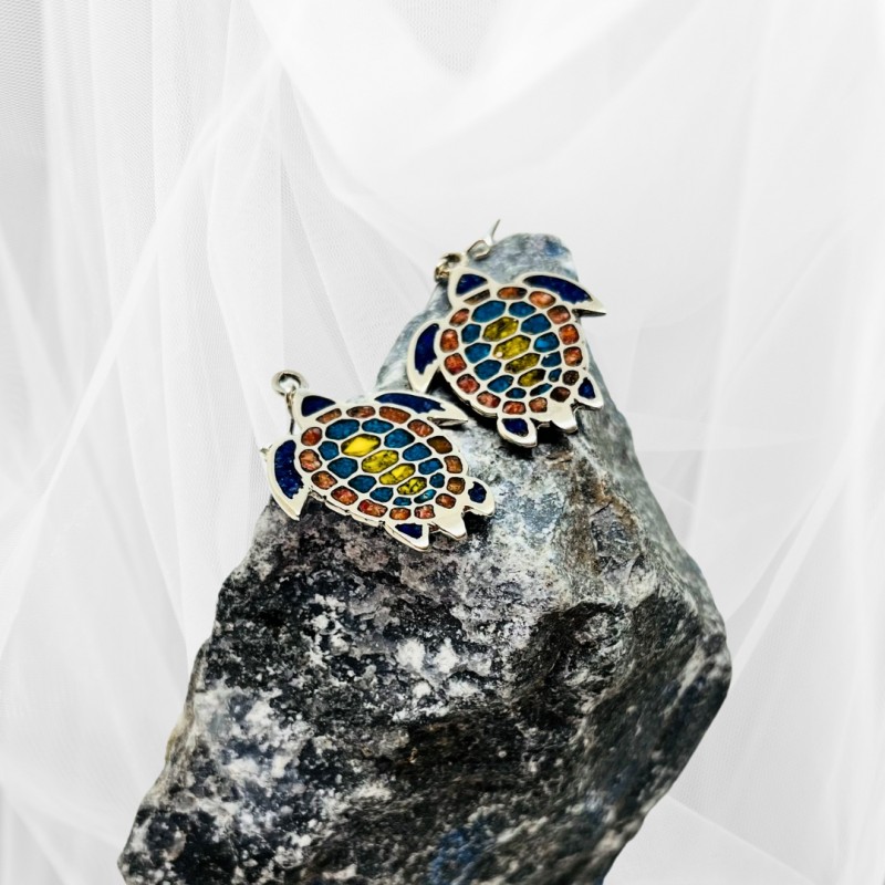 Aros Gancho Tortuga en Diferentes Piedras Aros Gancho Tortuga en Diferentes Piedras