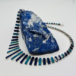 COLLAR CLEOPATRA EN LAPISLÁZULI Y CRISOCOLA