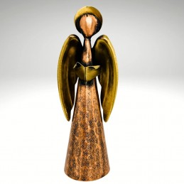 Escultura Ángel Moldeado en Cobre y Bronce 16,5 cm
