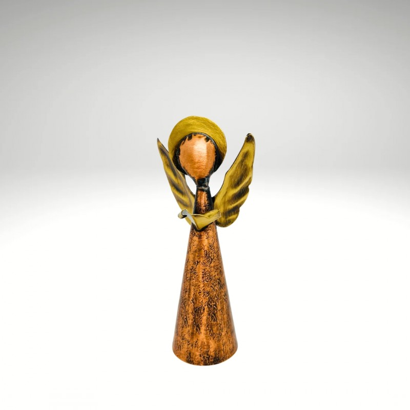 Escultura Ángel Moldeado en Cobre y Bronce 10 cm