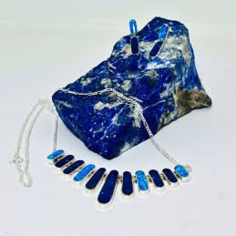 Sets Gozne Semicollar + Aros en Lapislázuli y Ópalo Azul