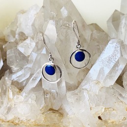 Aros Gancho Círculo Calado con Piedra a Elección