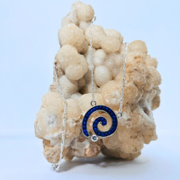 Colgante con Cadena Espiral en Lapislázuli con Circón