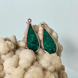 Aros Gancho en Cobre Mosaico con Lapislázuli y Malaquita