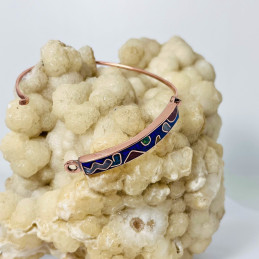Pulsera Esclava en Cobre con Mosaico en Diferentes Piedras