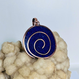 Colgante Espiral en Cobre con Mosaico en Lapislázuli