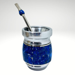 Mate en Acero Inoxidable Enchapado en Lapislázuli VII