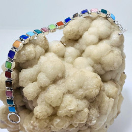 Pulsera Cuadrillé Reversible en Lapislázuli y Diferentes Piedras