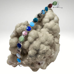 Pulsera Círculos Reversible en Lapislázuli y Diferentes Piedras