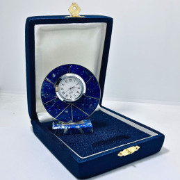 Reloj Círculo Enchapado en Lapislázuli y Alpaca