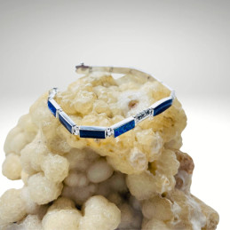 Pulsera Gala Metal en Lapislázuli y Ópalo Azul