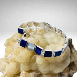 Pulsera Cuadrados en Lapislázuli y Nácar