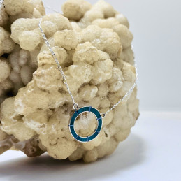 Colgante con Cadena Círculo en Malaquita