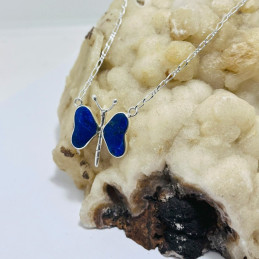 Colgante con cadena Mariposa Grande en Lapislázuli