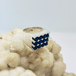 Anillo 12 Bolitas Lapislázuli