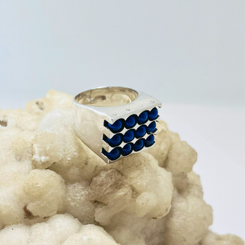Anillo 12 Bolitas Lapislázuli Anillo 12 Bolitas Lapislázuli