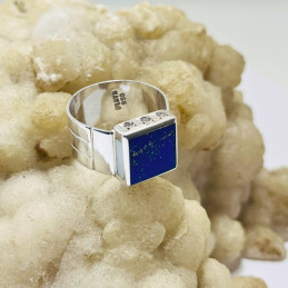 Anillo Cuadrado Lapislázuli con Circones