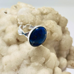 Anillo Círculo en Lapislázuli con Aplicación en Madre Perla