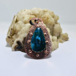 Colgante Gota en Cobre con Crisocola