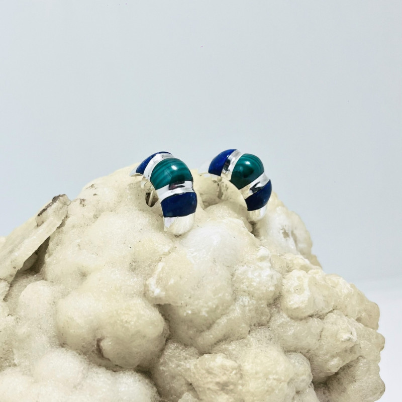 Aros Reina en Lapislázuli y Malaquita