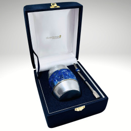 Mate de Aluminio enchapado en Lapislázuli 10,5 cm con Estuche