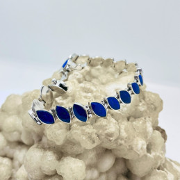 Pulsera Goznes forma Hoja en Lapislázuli