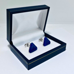 Colleras Triangulo Vértices Cortados en Lapislázuli