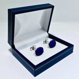 Colleras Óvalo Achatado en Lapislázuli