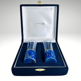 Set 2 Vasos Tequila en Cristal enchapado en Lapislázuli