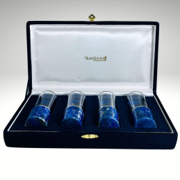 Set 4 Vasos Tequila en Cristal enchapado en Lapislázuli