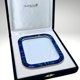 Portarretrato rectangular en Lapislázuli y Alpaca N°4 con Estuche