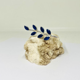 Prendedor Rama en Lapislázuli y Plata Fina