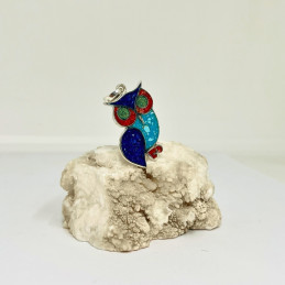 Colgante Búho Mosaico en Diferentes Piedras