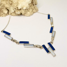 Semicollar Azteca en Lapislázuli y Madre Perla