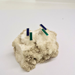 Aros Azteca en Lapislázuli y Malaquita