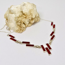 Semicollar Azteca en Jaspe Rojo