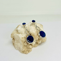 Aros Presión Colgante Nudo en Lapislázuli