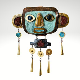 Máscara Diaguita en Cobre, Aplicaciones en Bronce y Pátina