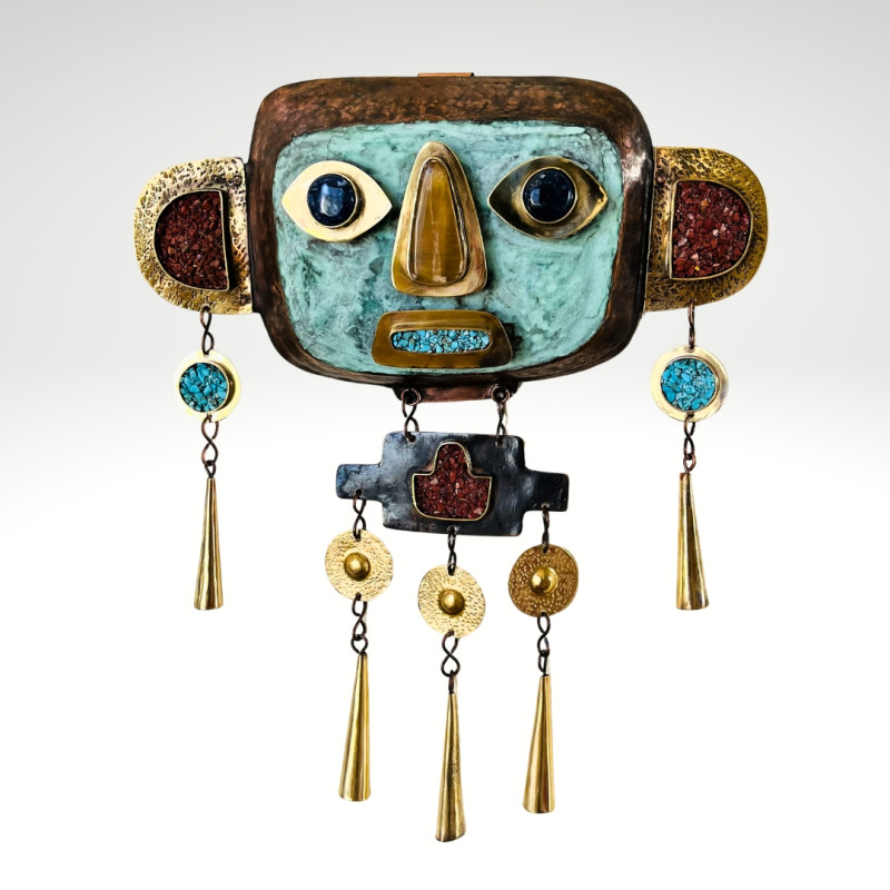 Máscara Diaguita en Cobre, Aplicaciones en Bronce y Pátina