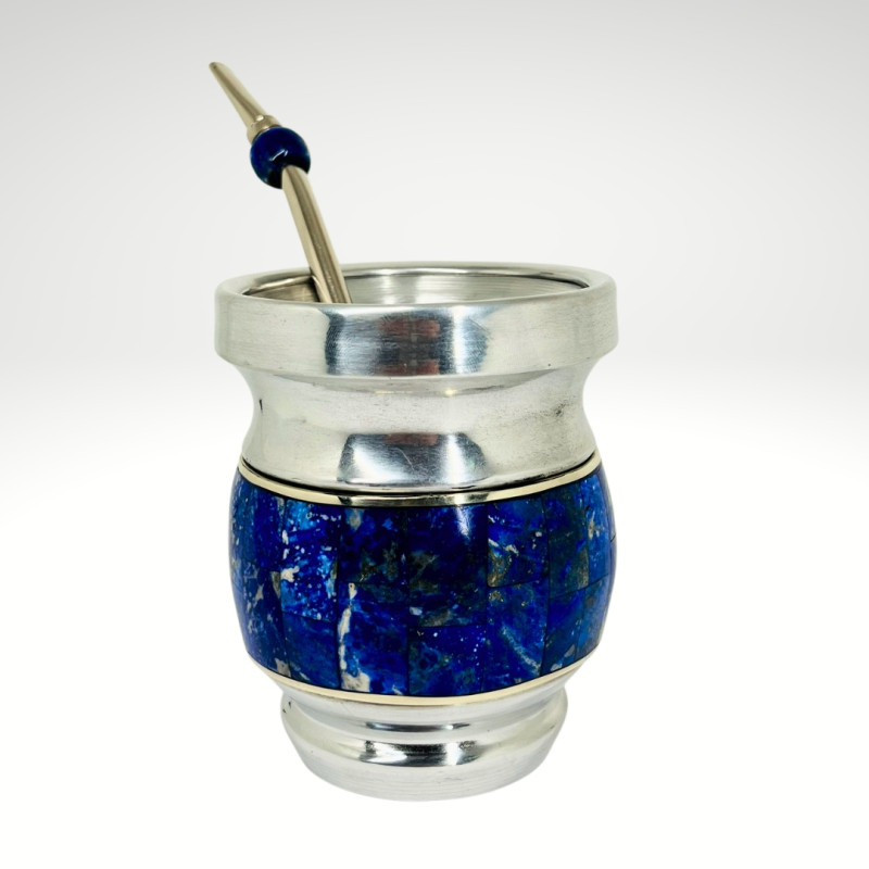 Mate en Aluminio Enchapado en Lapislázuli 11 cm