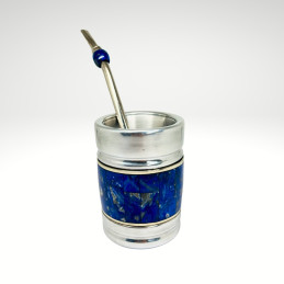 Mate en Aluminio Enchapado en Lapislázuli 8,5 cm