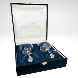 Set Par de Copas de Agua con Aplicación en Lapislázuli